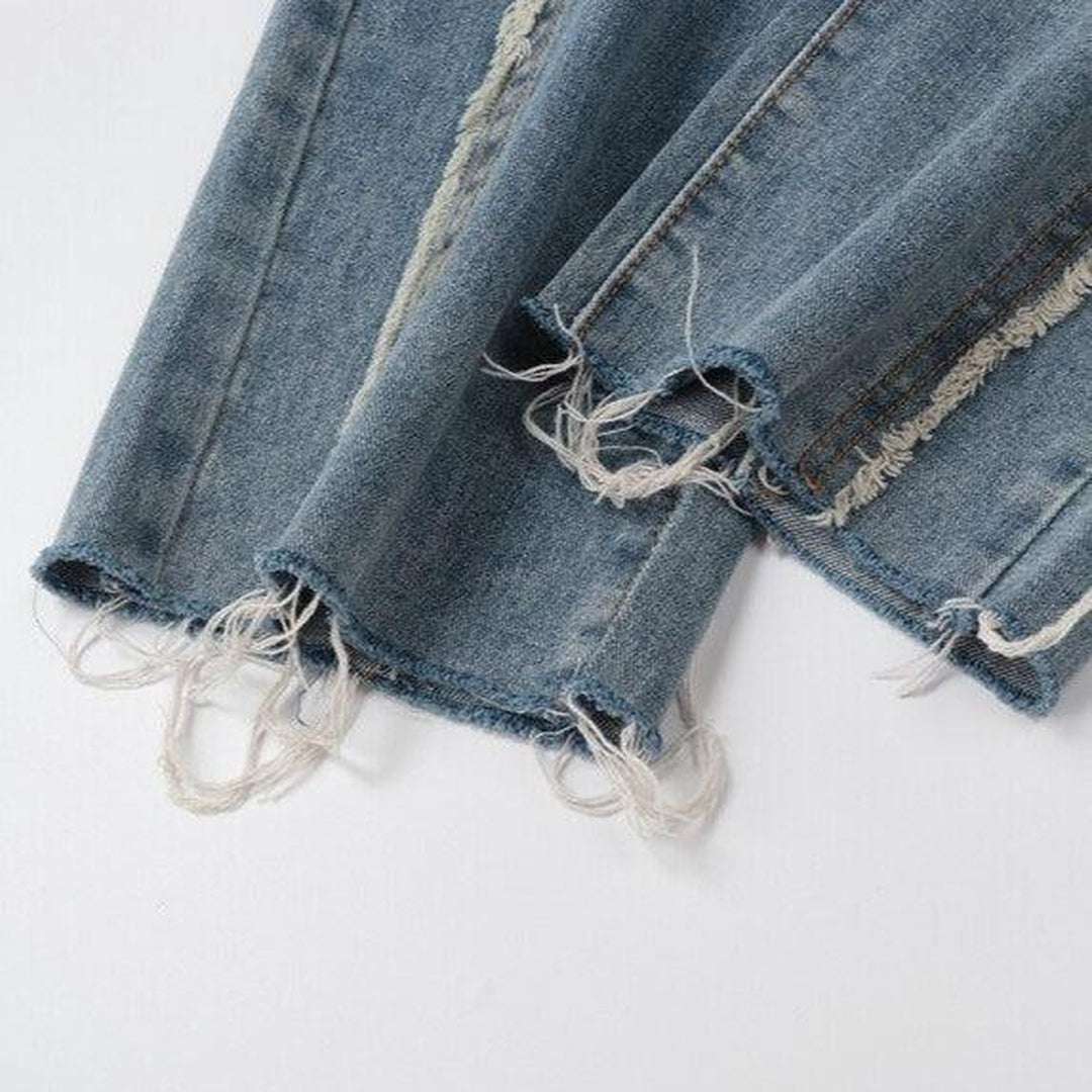 Bestickte Nähte Damen Baggy Jeans