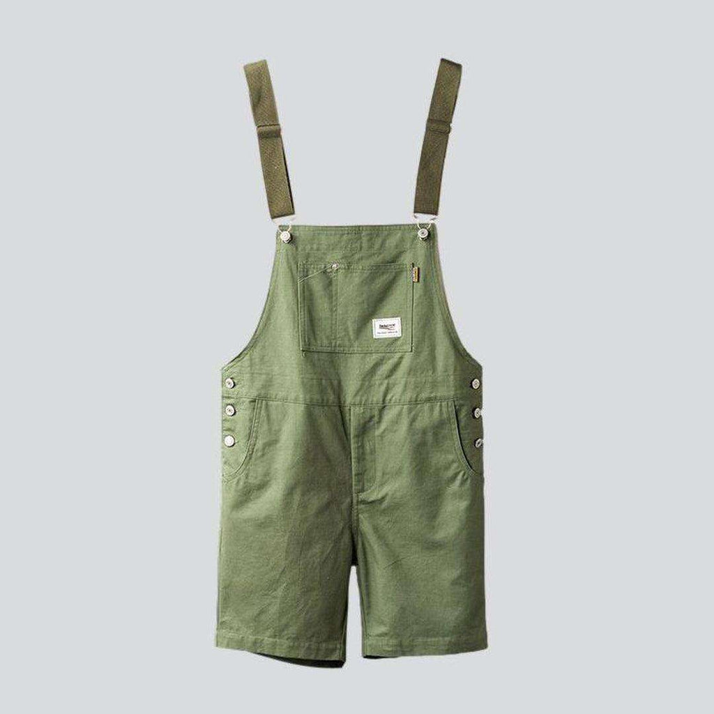 Color denim men overall shorts