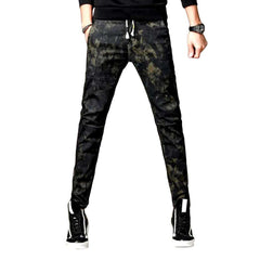 Camouflage print men denim joggers