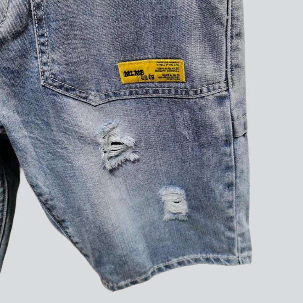 Lockere zerrissene Hip-Hop-Jeansshorts