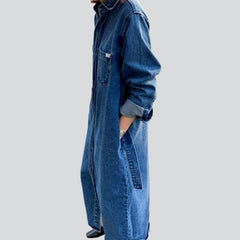 Oversized long denim dress