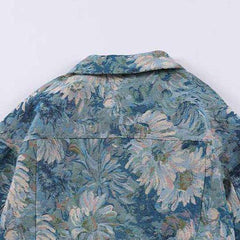 Chaqueta vaquera con estampado de flores para mujer