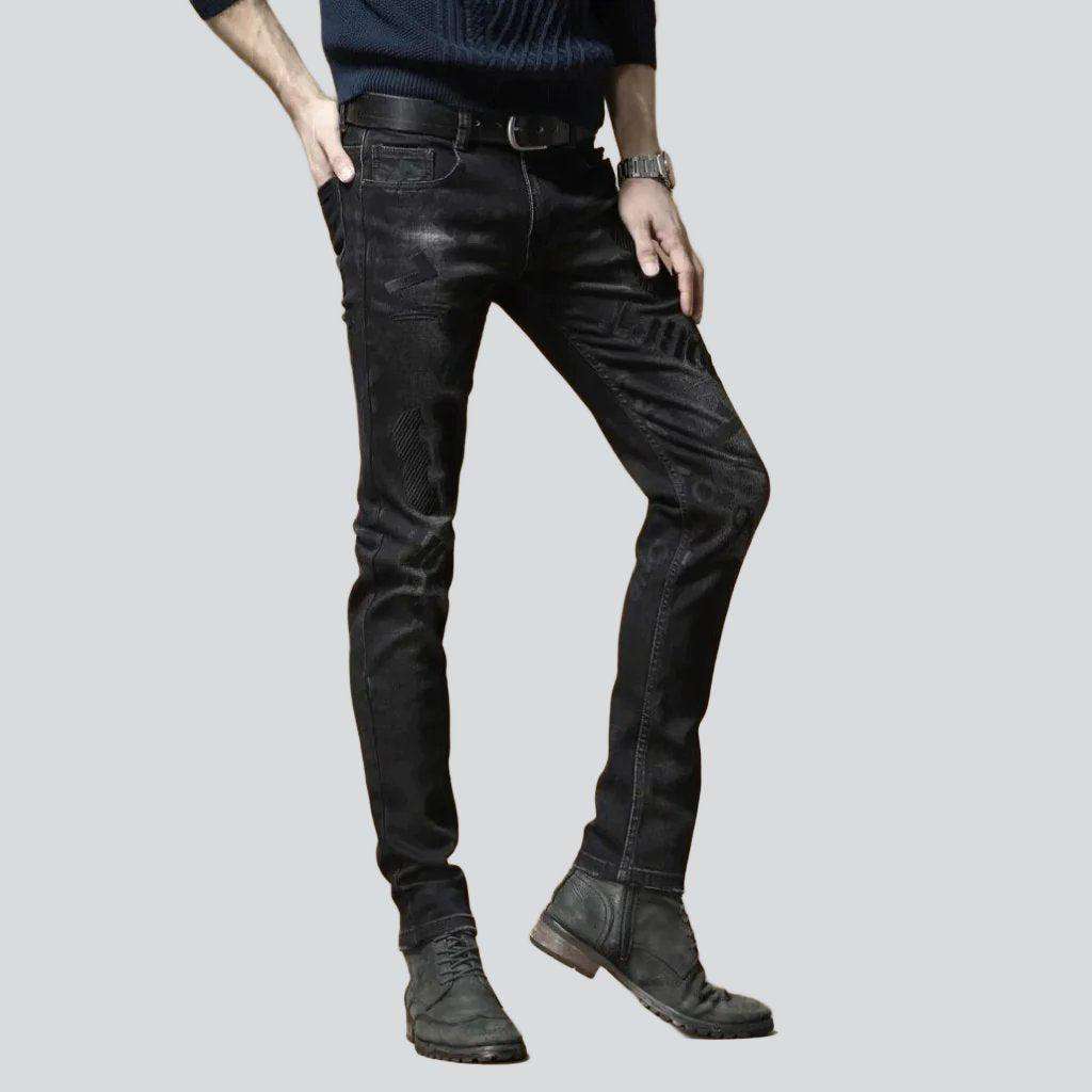 High-end print skinny men jeans