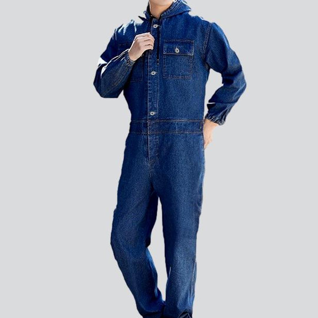 Wear resistant men denim overall