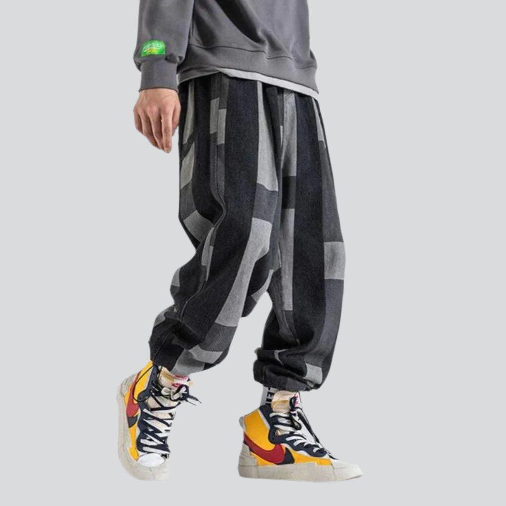 Joggers holgados con estampado rectangular para hombre