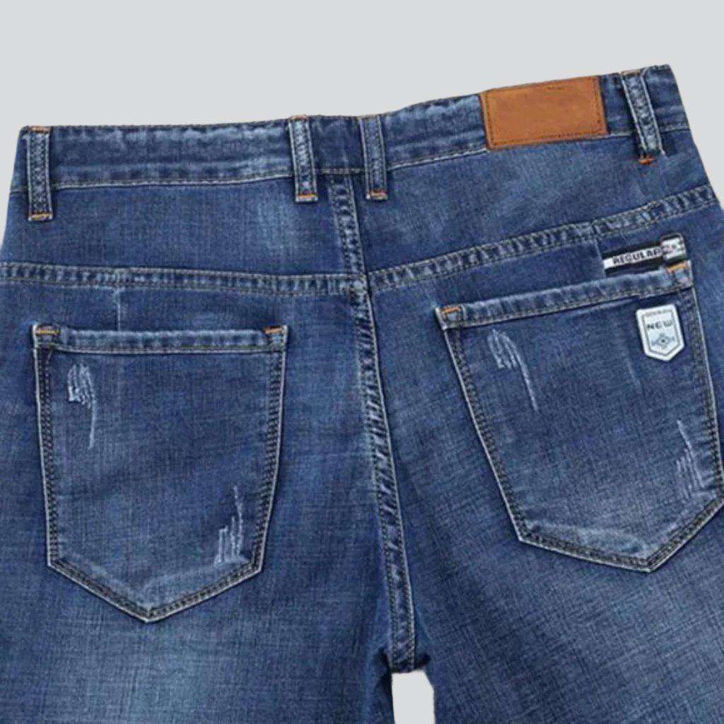 Casual slim men denim shorts