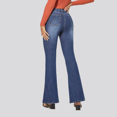 High-waist sanded jeans for women