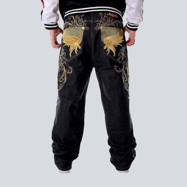 Hip-hop embroidered jeans for men