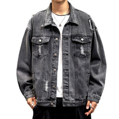 Ripped oversized men denim jacket