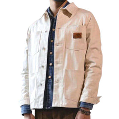 Monochrome retro men denim jacket