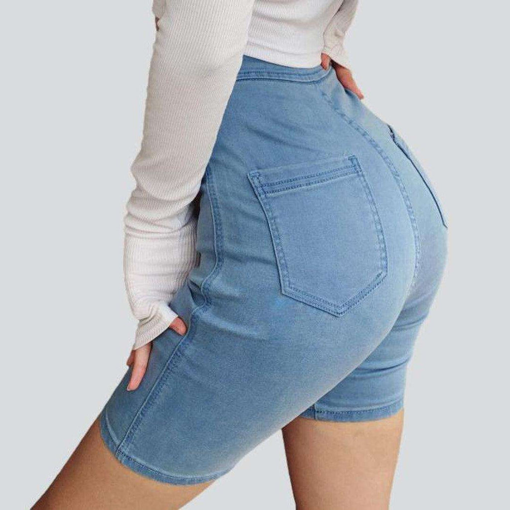 Cycling skinny women denim shorts