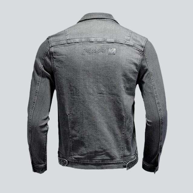 Chaqueta vaquera informal gris para hombre