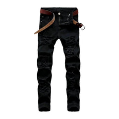 Stretch distressed color men jeans