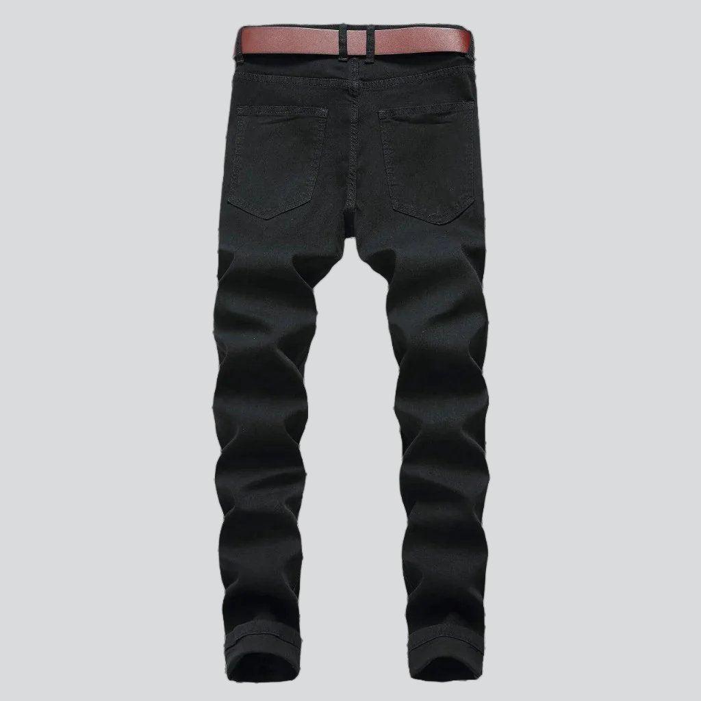 Stretch distressed color men jeans