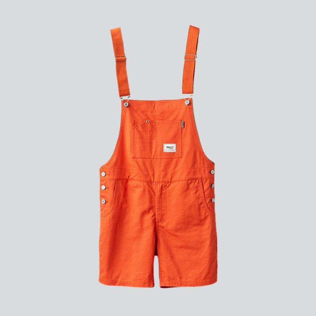 Color denim men overall shorts