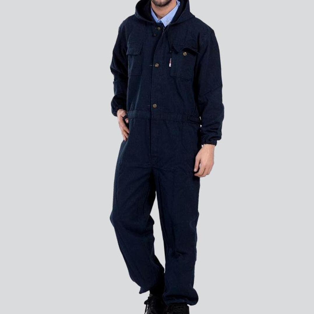 Navy workwear men denim overall