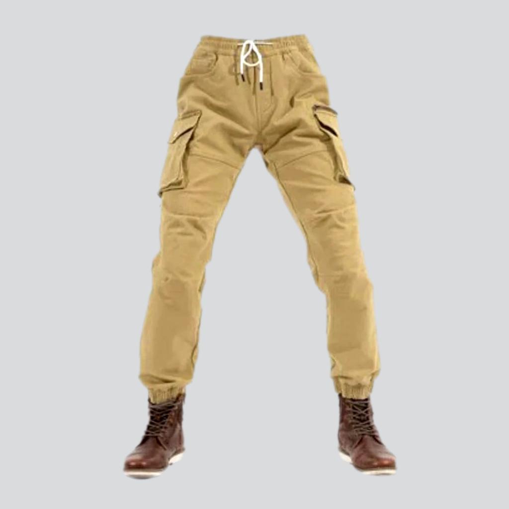 Cargo protective riding denim pants for men