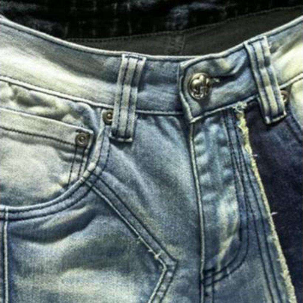 Farbblock-Patchwork-Jeans für Herren