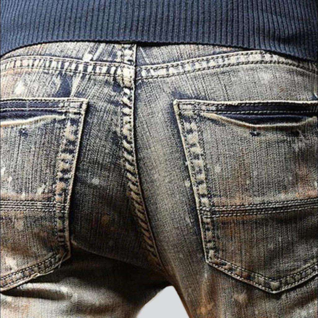 Aged trendy jeans for men