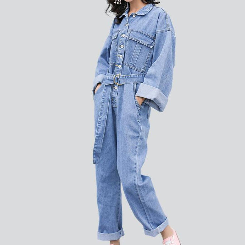 Übergroßer Jeans-Overall mit langen Ärmeln