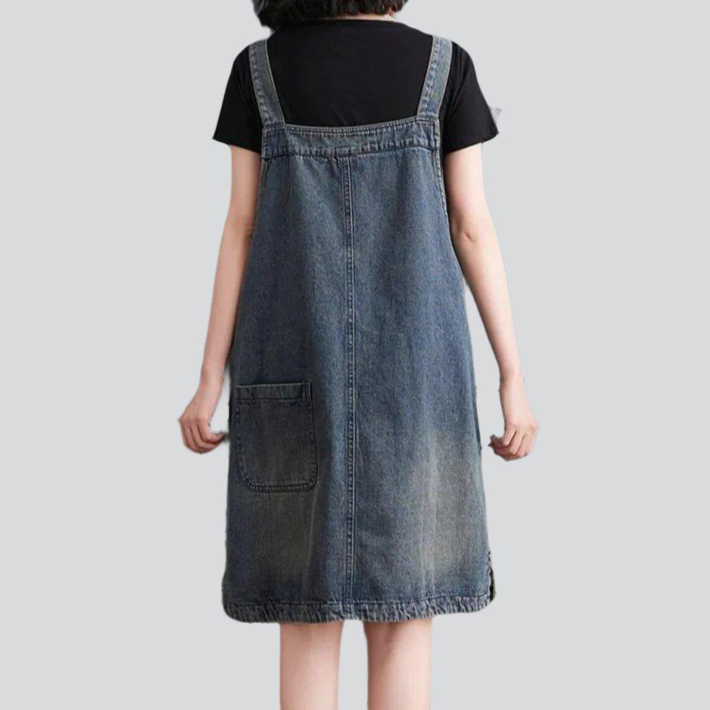 Ripped vintage women denim romper