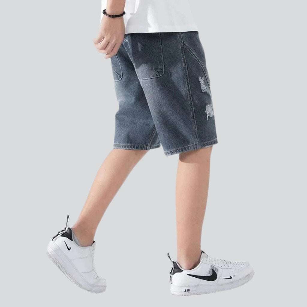 Lockere zerrissene Jeansshorts für Herren