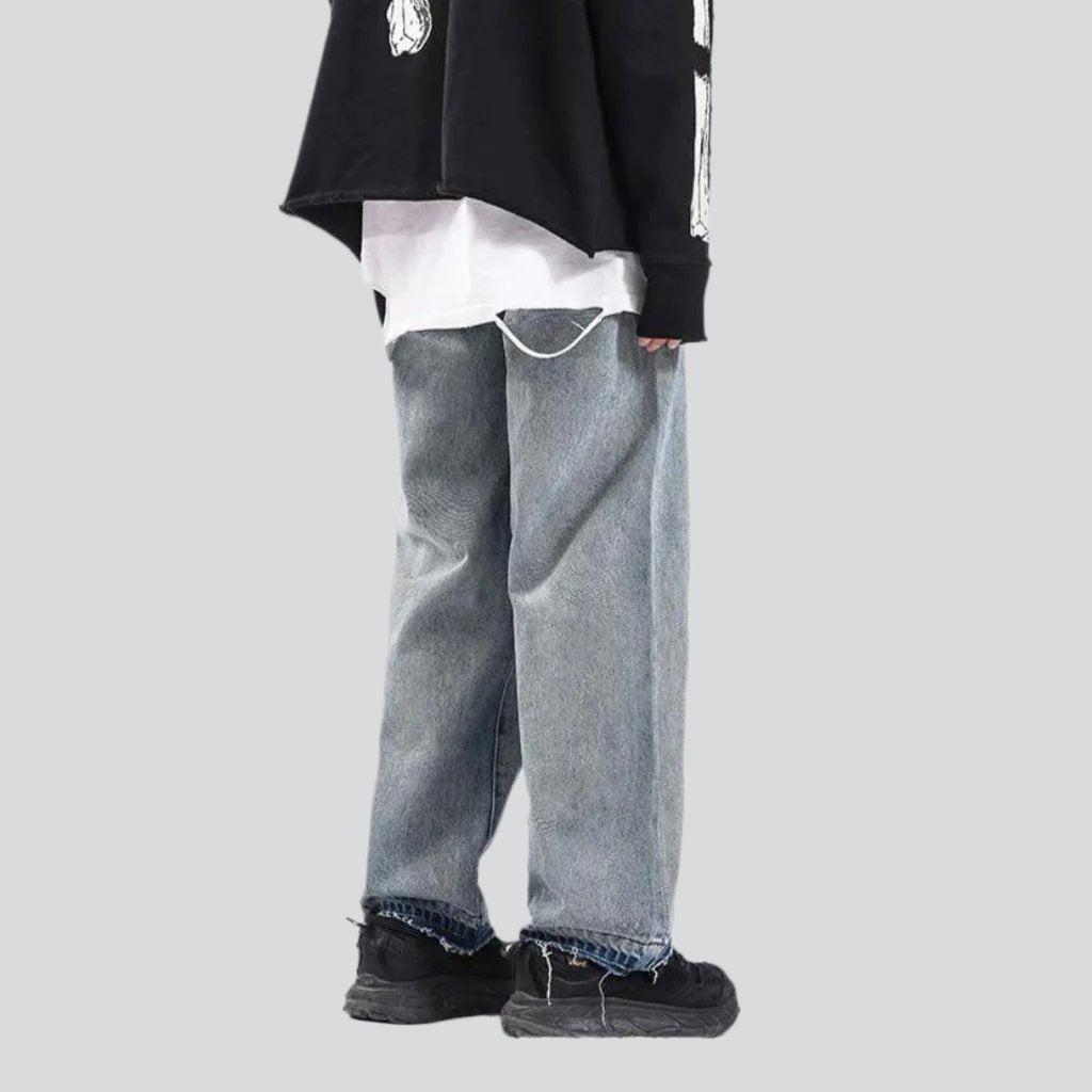 Skeleton print baggy men jeans