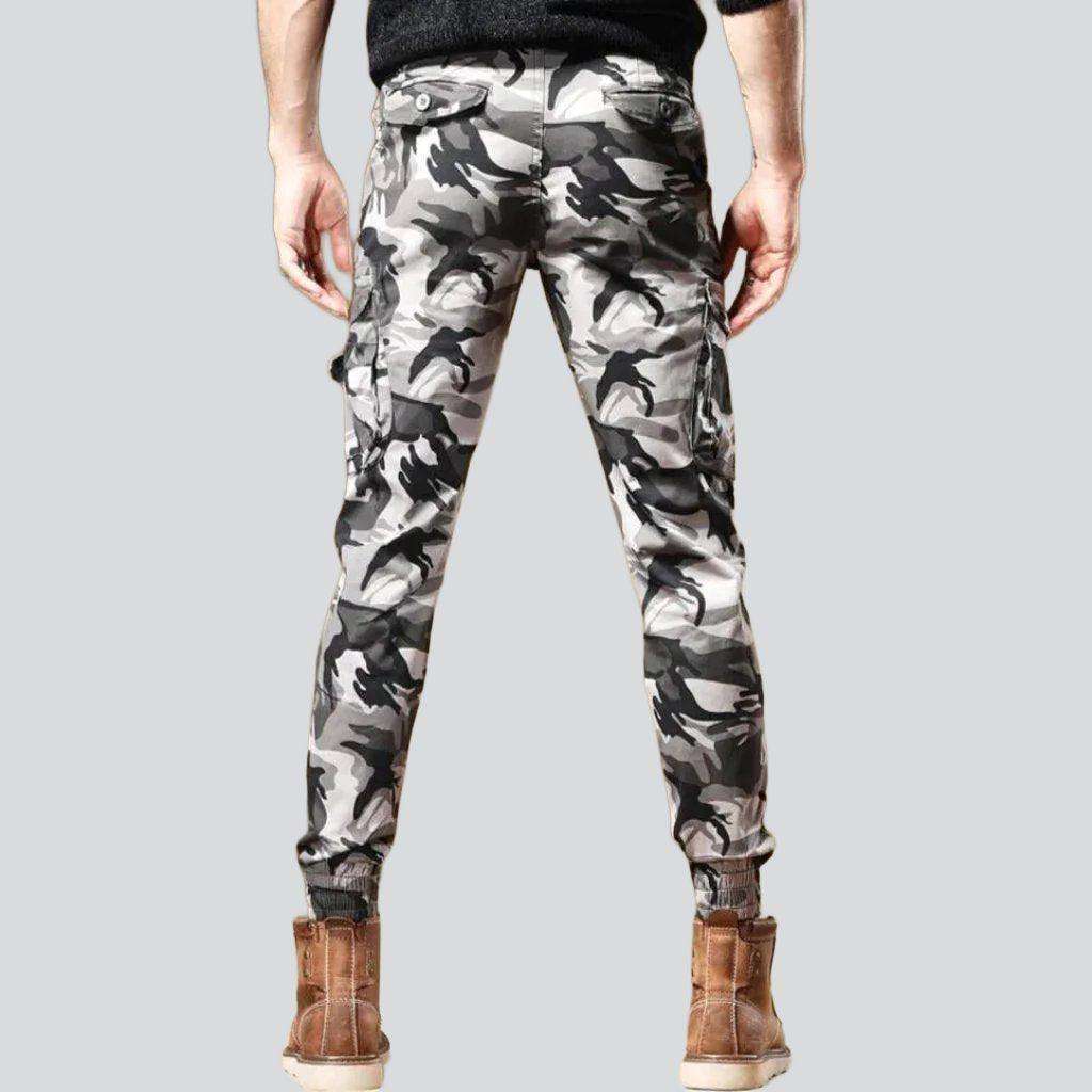 Camouflage print cargo men jeans