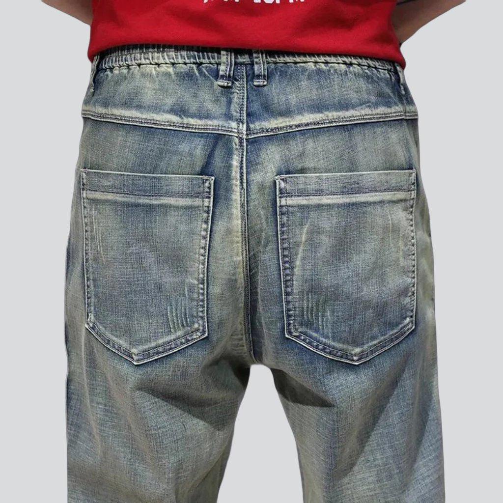 Retro look men denim joggers