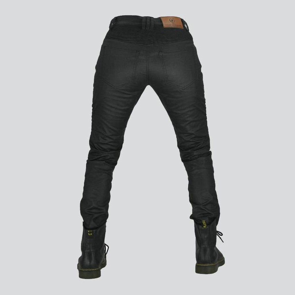 Waterproof coated men biker jeans