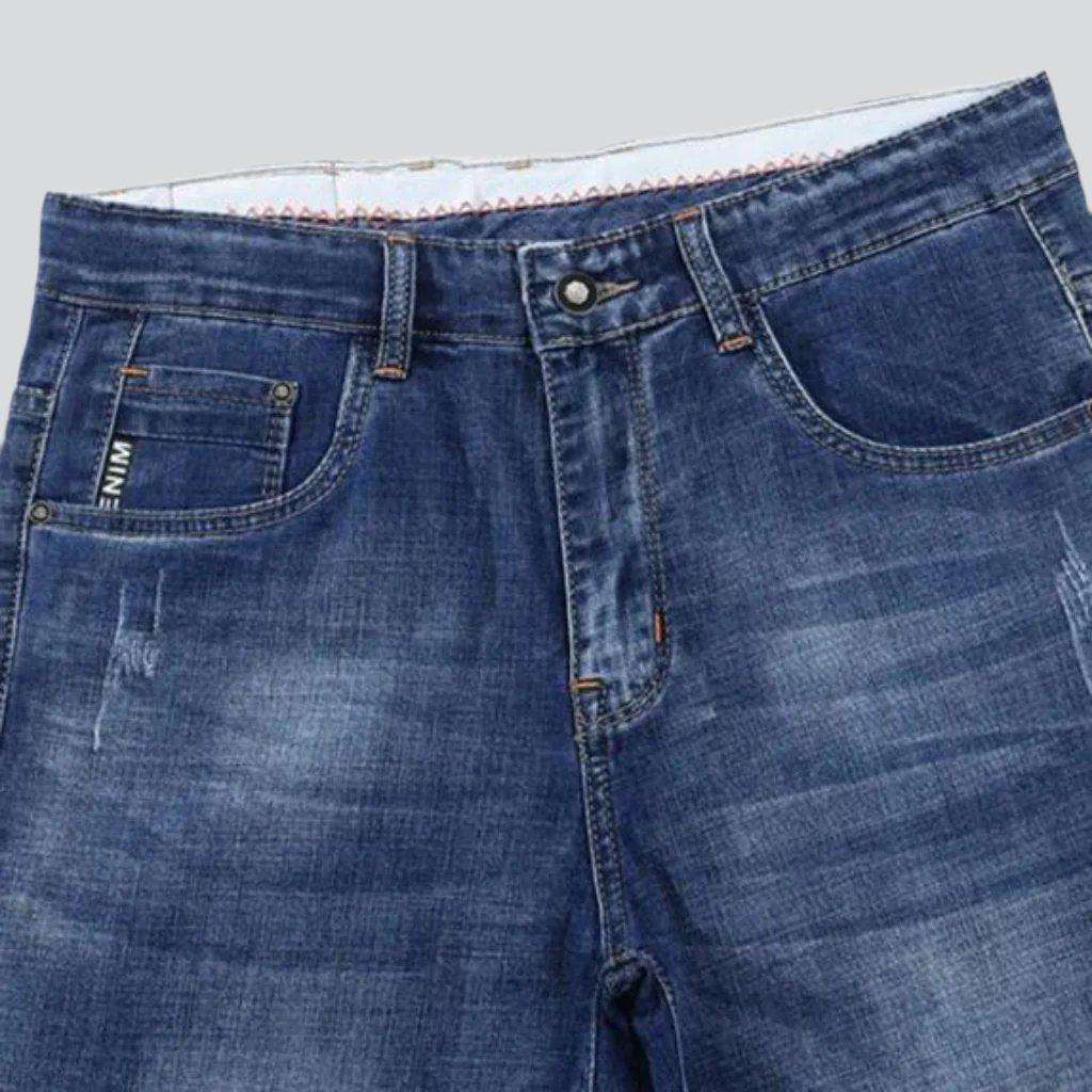 Casual slim men denim shorts