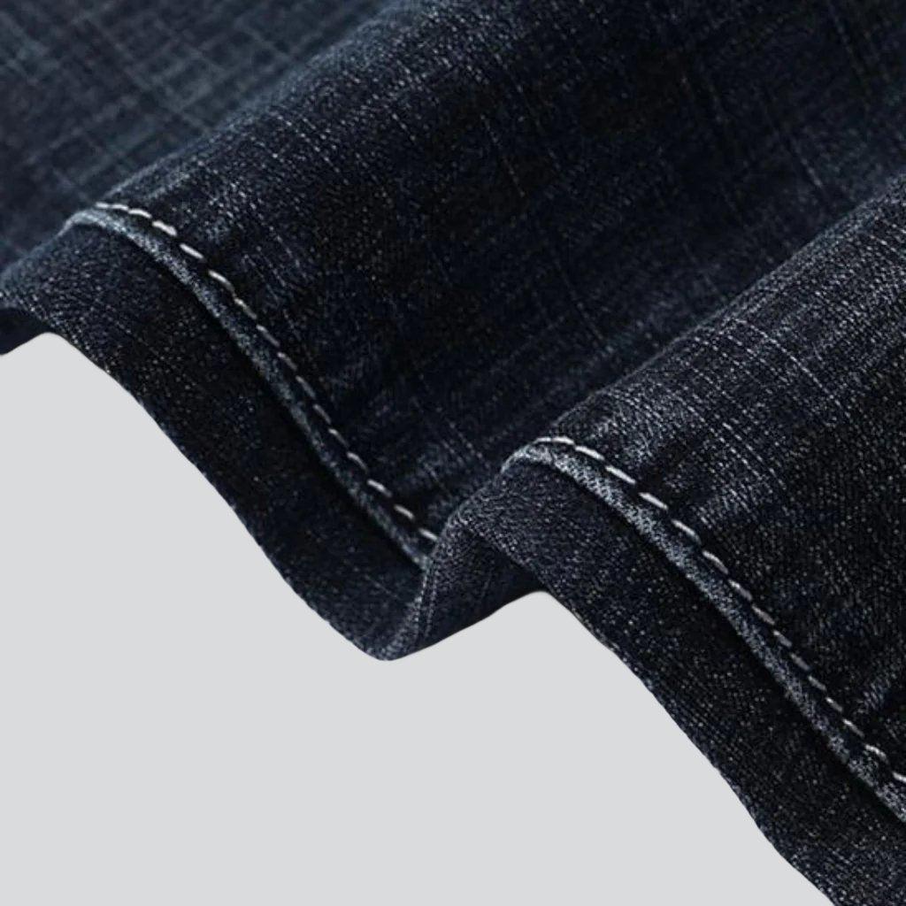 Sanded black jeans for men