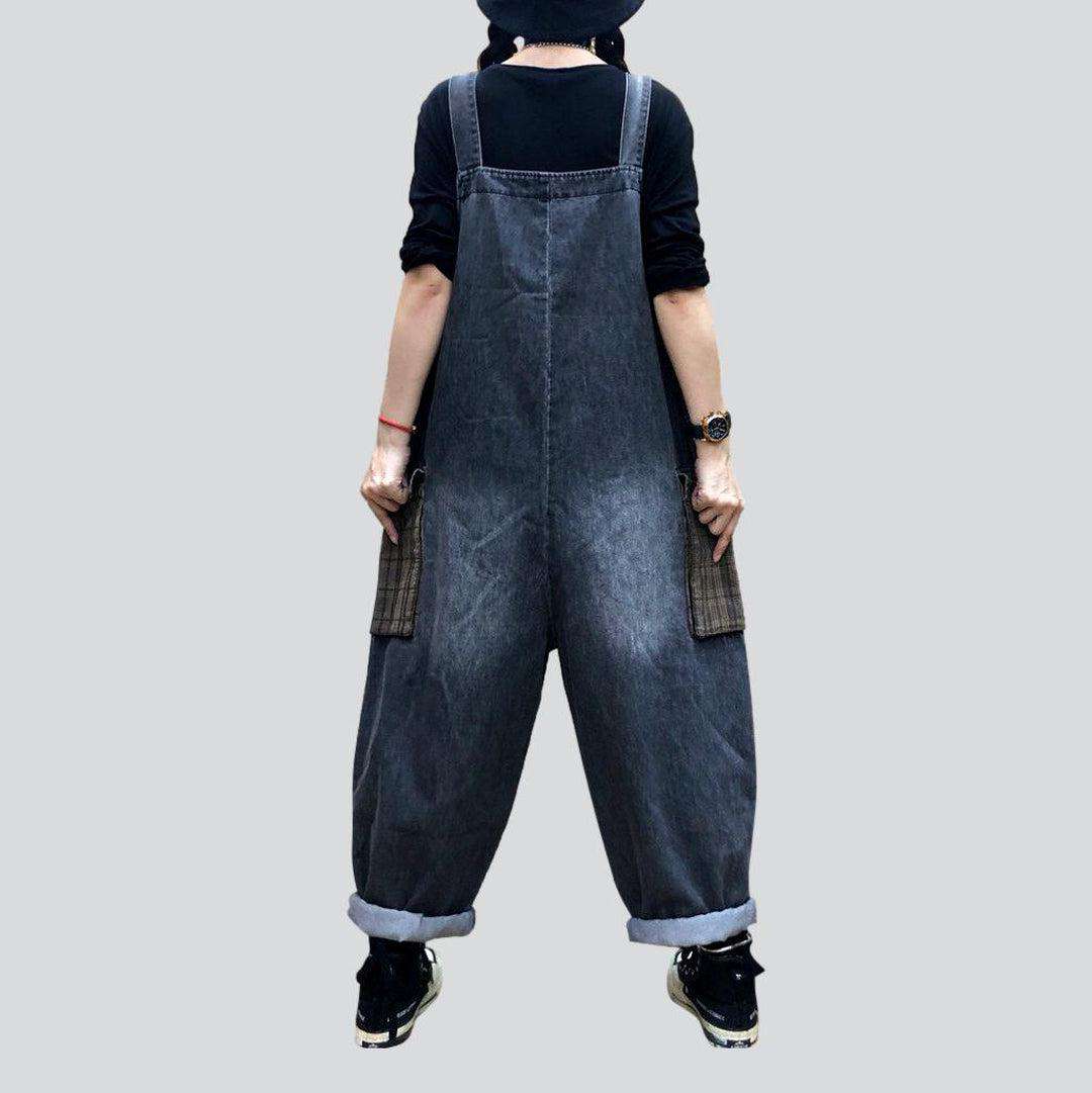 Cargo baggy women denim jumpsuit