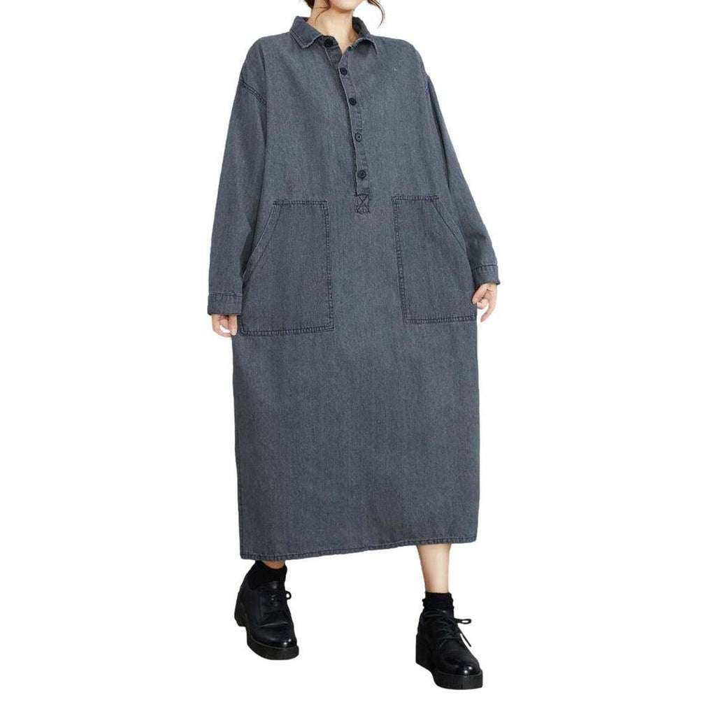 Loose tunic women denim dress