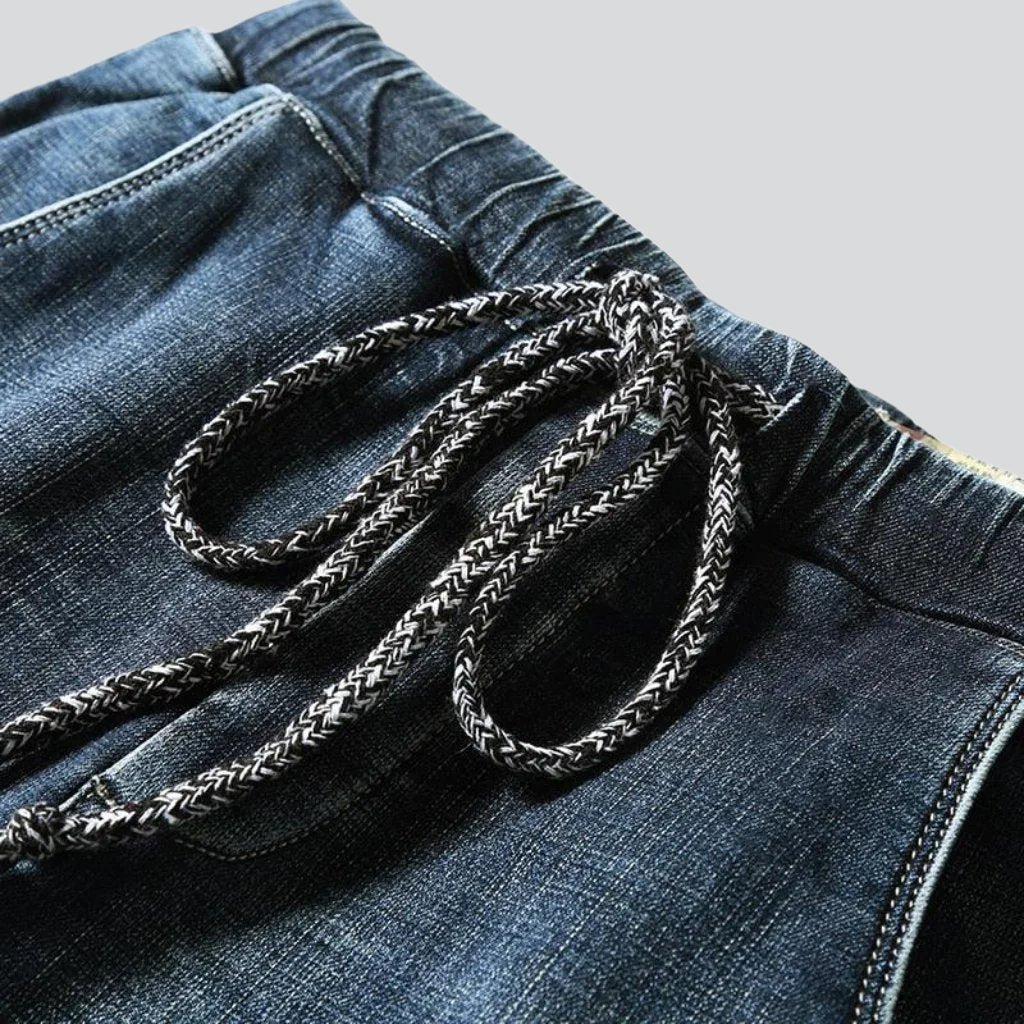 Stonewashed winter men denim joggers