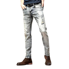 Vintage wash trendy men jeans