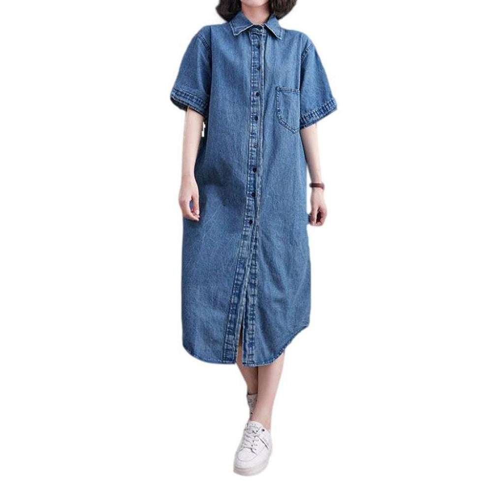 Langes Hemdkleid im Jeans-Stil