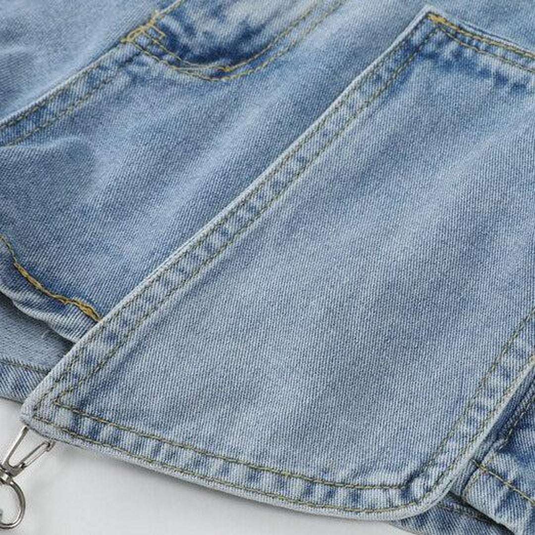 Detachable leg women baggy jeans