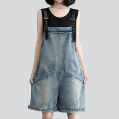 Roomy pocket vintage denim romper