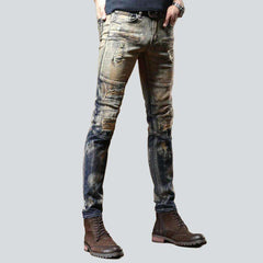 Aged trendy jeans for men