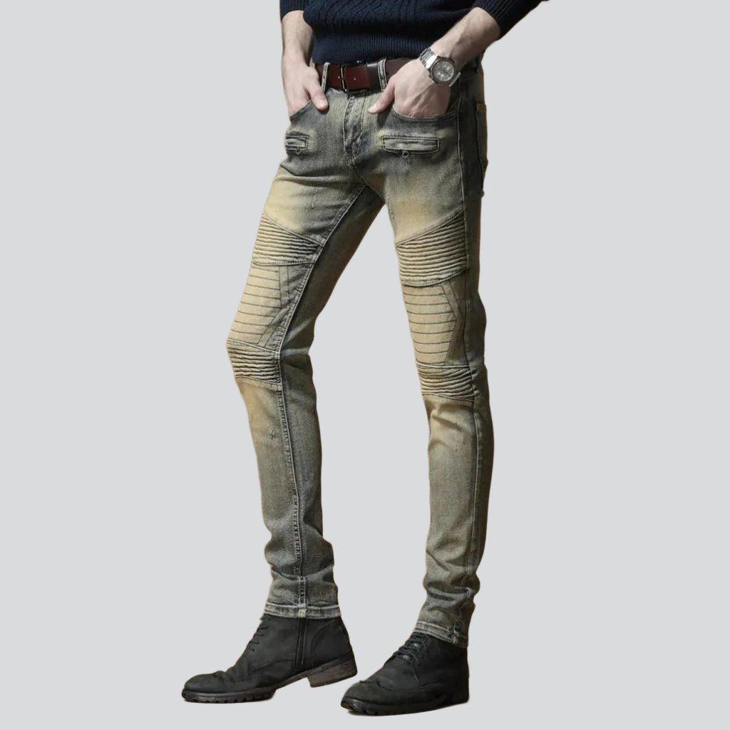 Vintage stylish men biker jeans