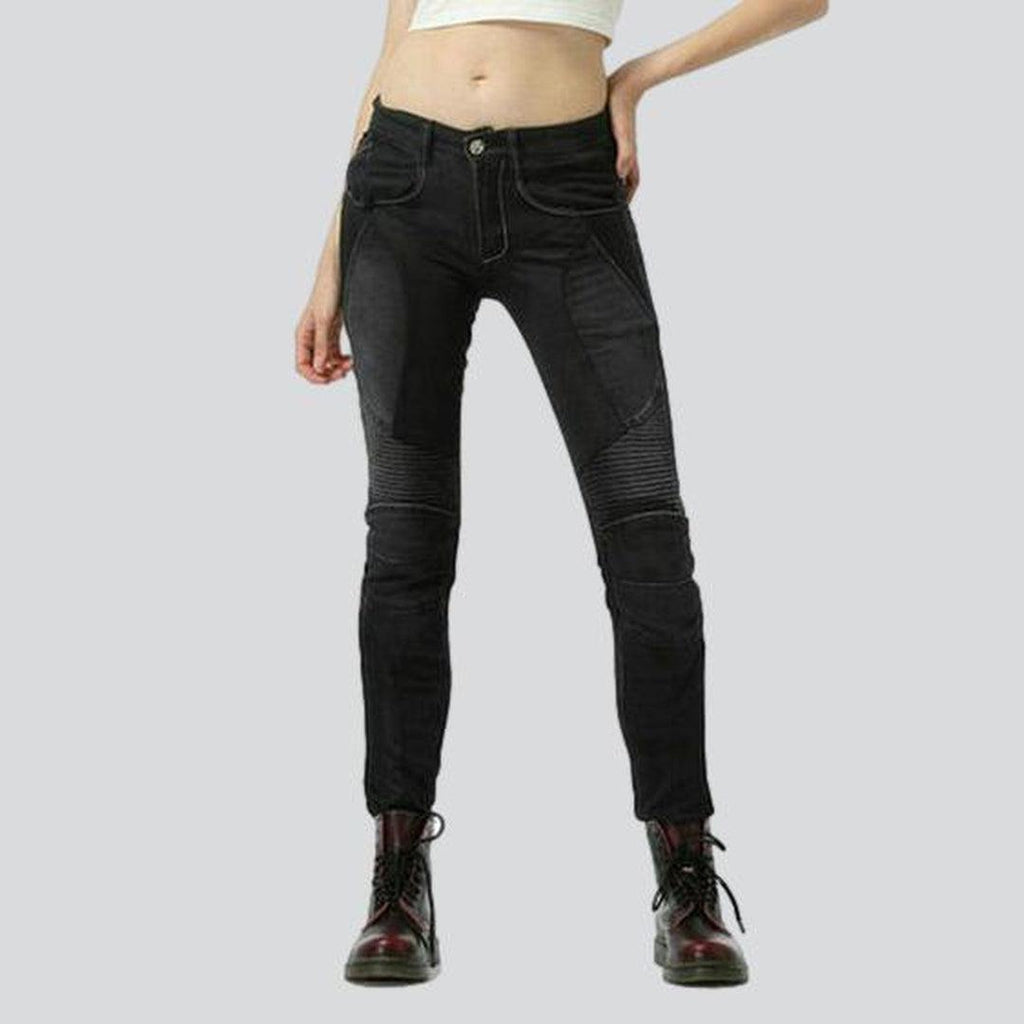 Summer breathable women biker jeans