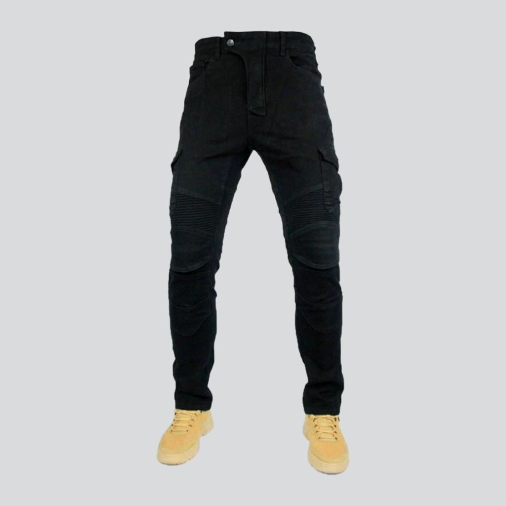 Cargo biker men denim pants