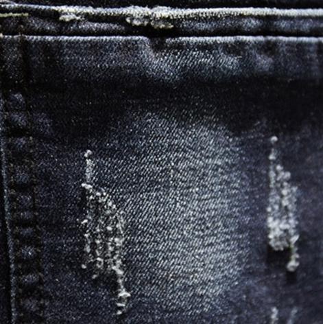 Whiskered distressed jeans for men