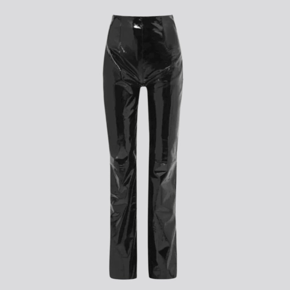 Wax straight women denim pants