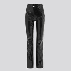 Wax straight women denim pants