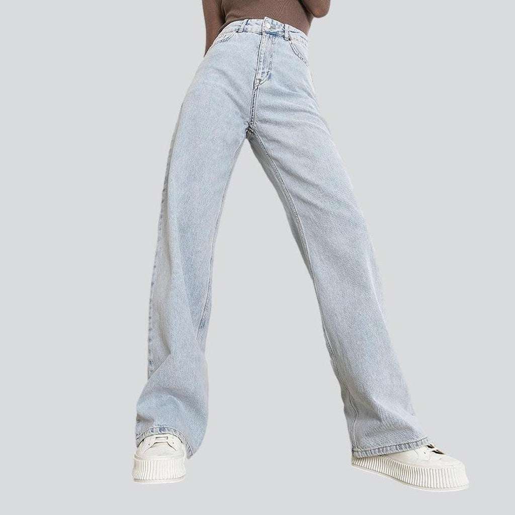 High-waisted straight women jeans
