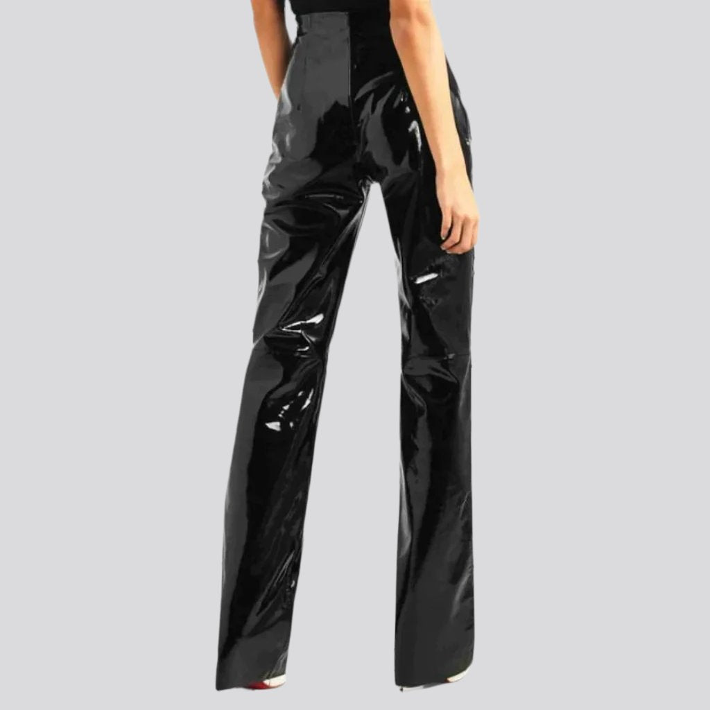 Wax straight women denim pants