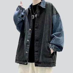 Streetwear color block denim jacket