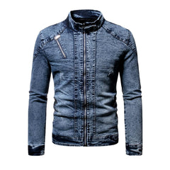 Winter Herren Moto Jeansjacke